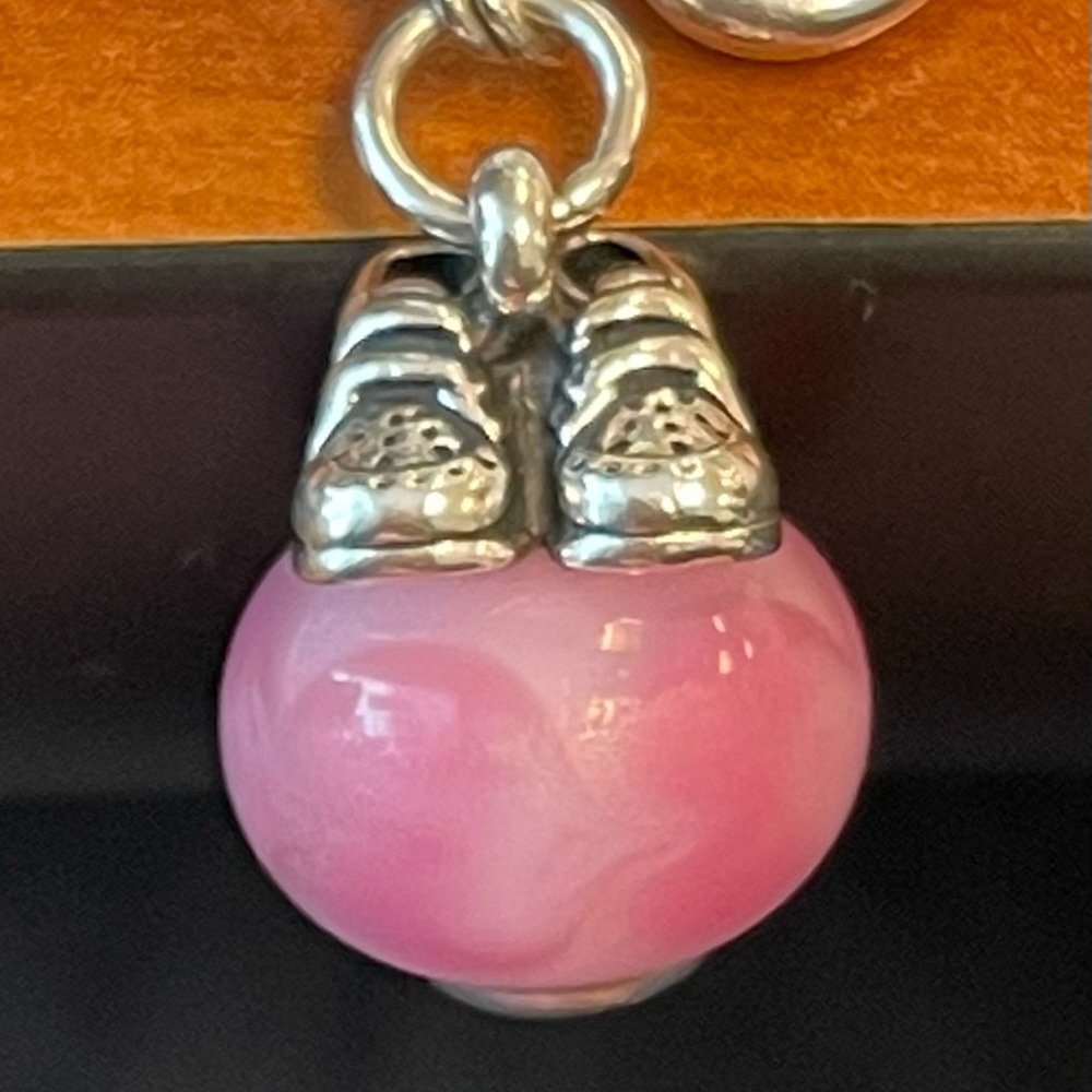 Baby girl shoes finail glass art charm